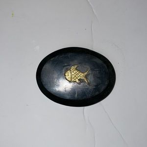 Marble Container w/t Fish Ornament